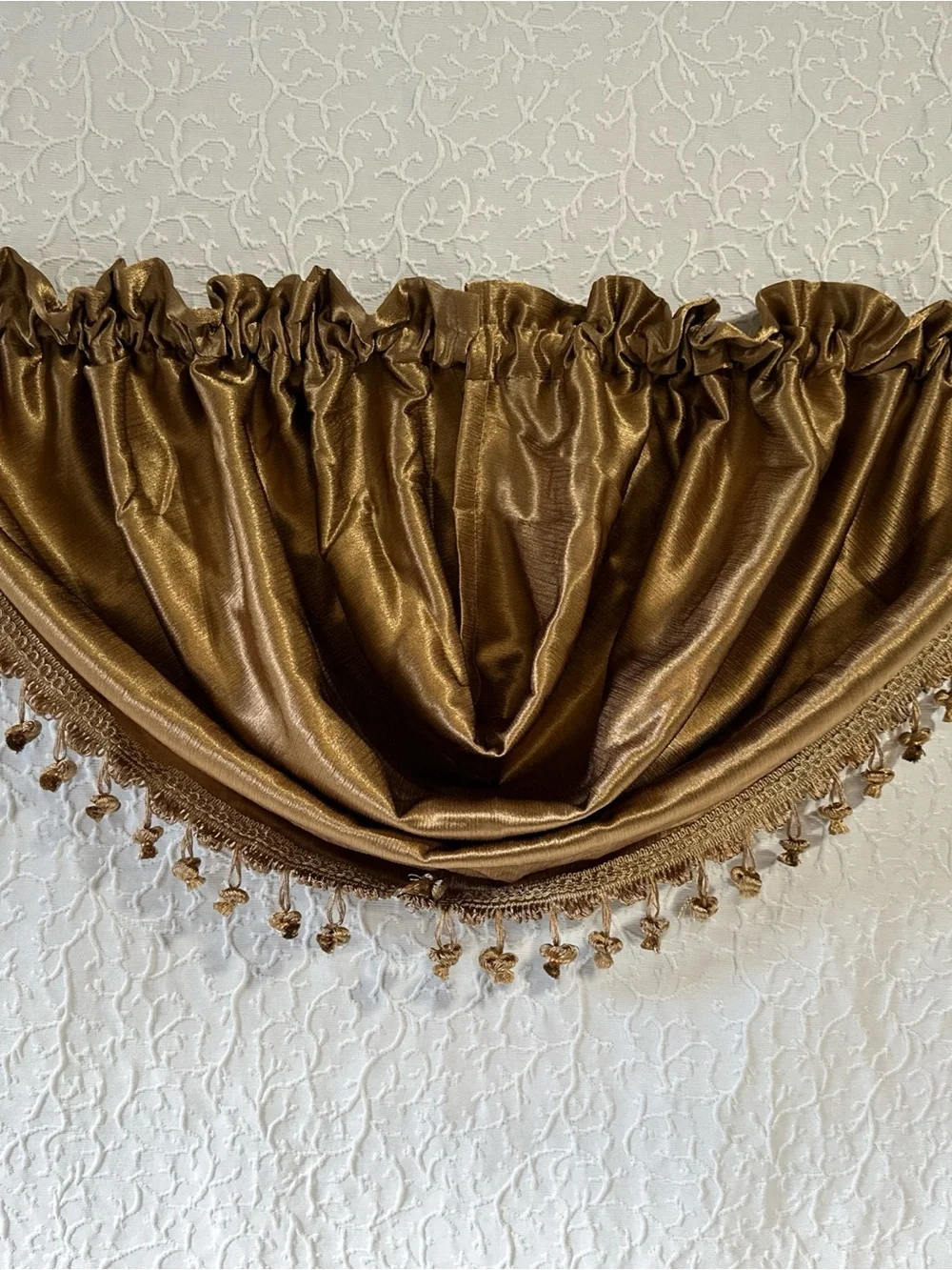 Elegant Brown Tassel Window Valance - Home Accents